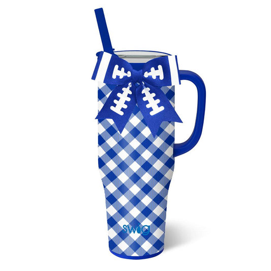 SWIG LIFE Gameday Gingham Blue Mega Mug 40oz
