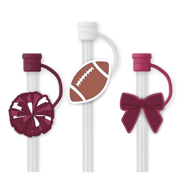 SWIG LIFE WE'VE GOT SPIRIT MAROON Straw Topper Set