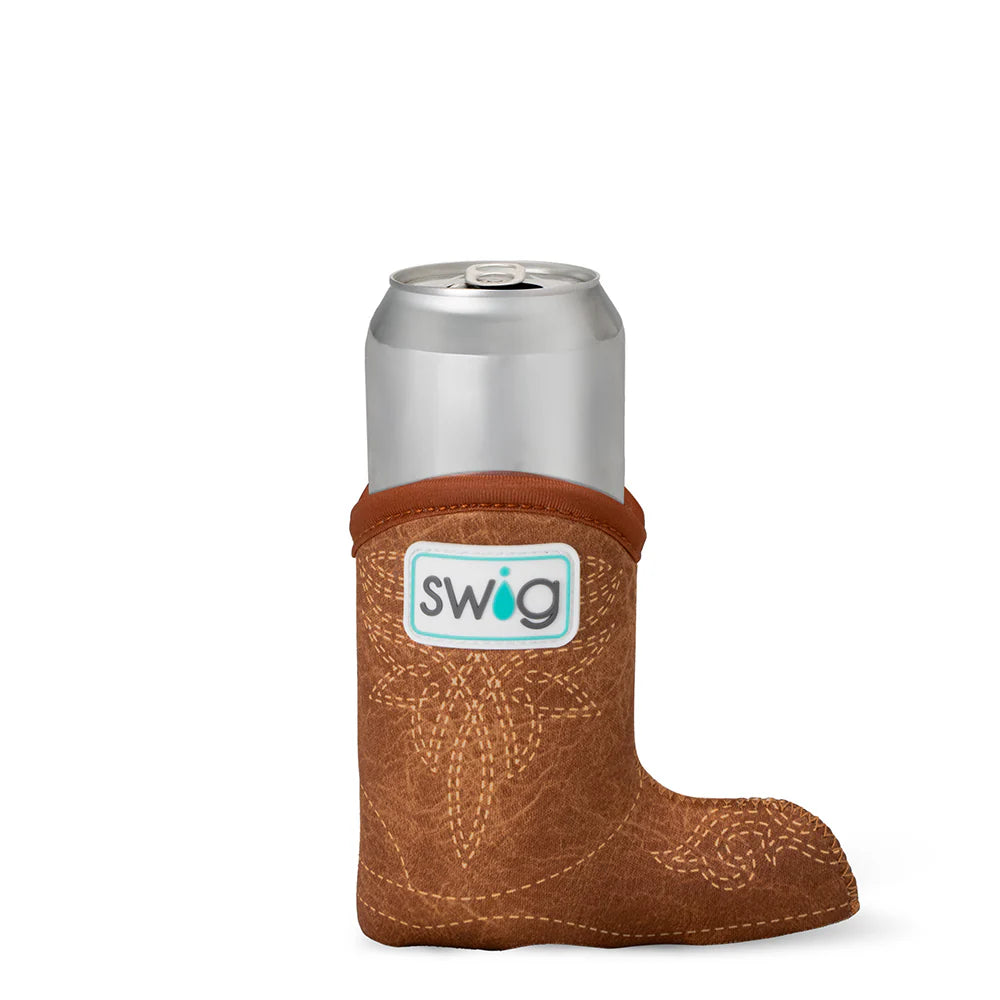 SWIG LIFE SADDLE STITCH COGNAC Slim Can Coolie
