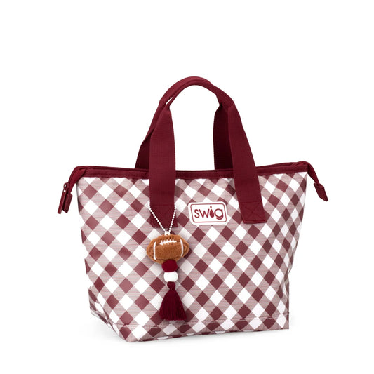 SWIG LIFE GAMEDAY GINGHAM MAROON Lunchi Lunch Bag