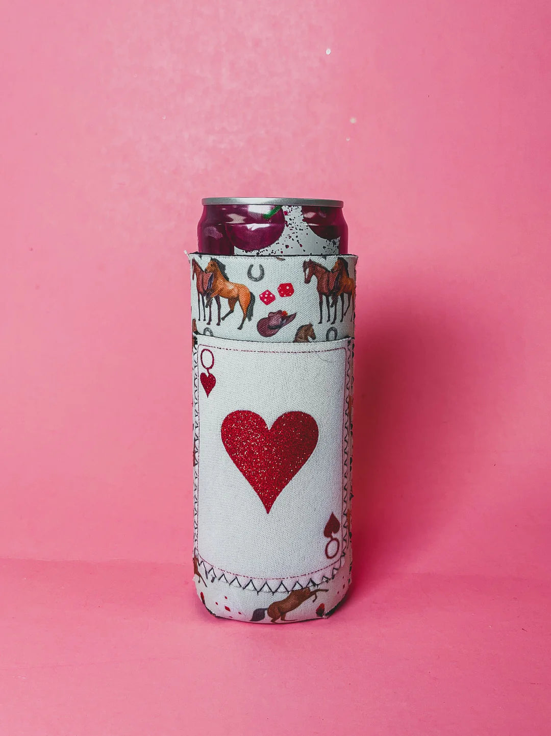 QUEEN OF HEARTS SLIM CAN KOOZIE