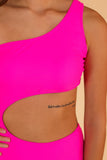 THE CAMILLA ONE PIECE SWIMSUIT WITH CUTOUTS - HOT PINK
