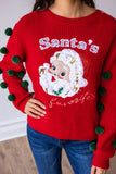 SANTA'S FAVROITE RED KNIT SWEATER