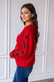 SANTA'S FAVROITE RED KNIT SWEATER