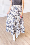 COWGIRL ROMANCE TIERED MAXI SKIRT