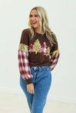 BROWN PLAID CHRISTMAS TREE SWEATSHIRT