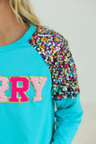 MERRY TURQUOISE SWEATSHIRT