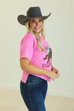 CUPID AIM FOR A COWBOY V-HEM TOP - PINK