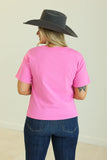 CUPID AIM FOR A COWBOY V-HEM TOP - PINK