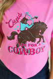 CUPID AIM FOR A COWBOY V-HEM TOP - PINK