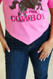 CUPID AIM FOR A COWBOY V-HEM TOP - PINK