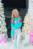 MERRY TURQUOISE SWEATSHIRT