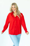 Kathryn Classic Button-Up - Red