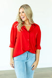 Kathryn Classic Button-Up - Red