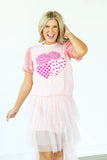 THREE SWEET HEARTS SPARKLE TOP - Light Pink