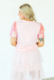 THREE SWEET HEARTS SPARKLE TOP - Light Pink