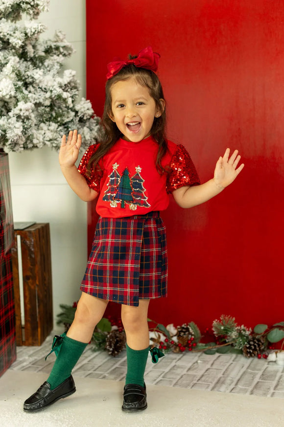 GIRLS FESTIVE FOREST PRINCESS TOP - RED