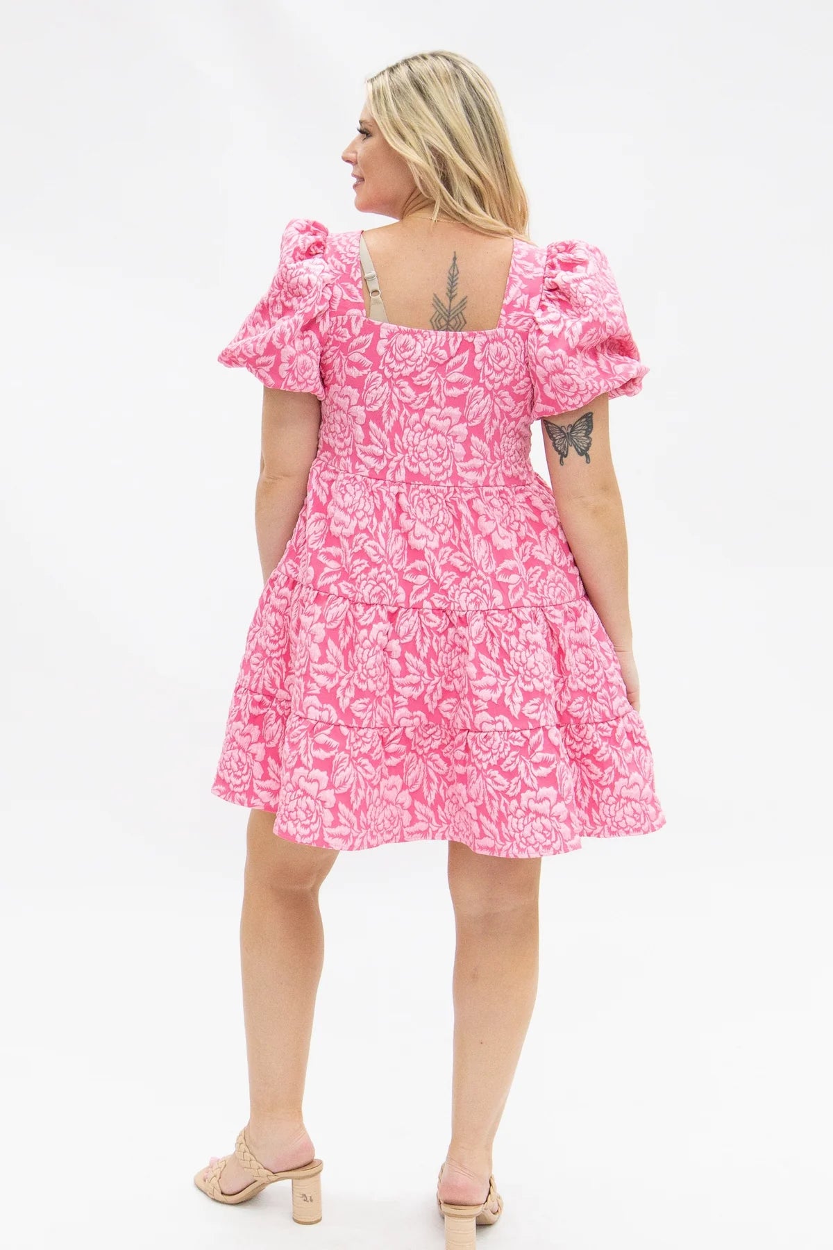 DOLLY DOLL JACQUARD PINK DRESS