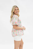 PUFF SLEEVE WATERCOLOR FLOWERS BLOUSE