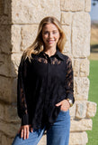KATHRYN BLACK LACE CLASSIC BUTTON-UP