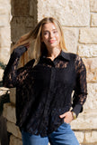 KATHRYN BLACK LACE CLASSIC BUTTON-UP