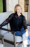 KATHRYN BLACK LACE CLASSIC BUTTON-UP