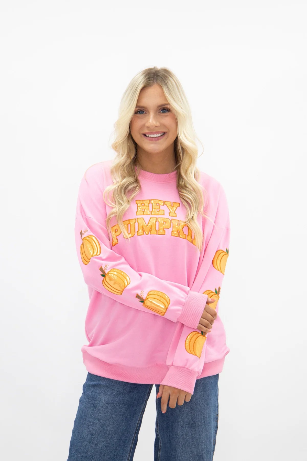 HEY PUMPKIN PINK LONG-SLEEVE TOP