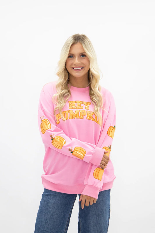 HEY PUMPKIN PINK LONG-SLEEVE TOP