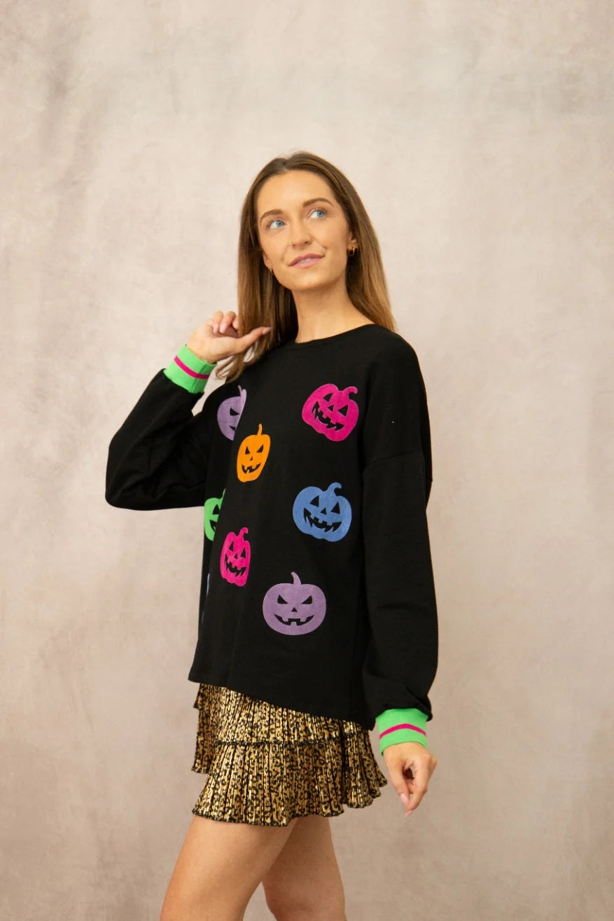 VELVET PUMPKINS HALLOWEEN TOP