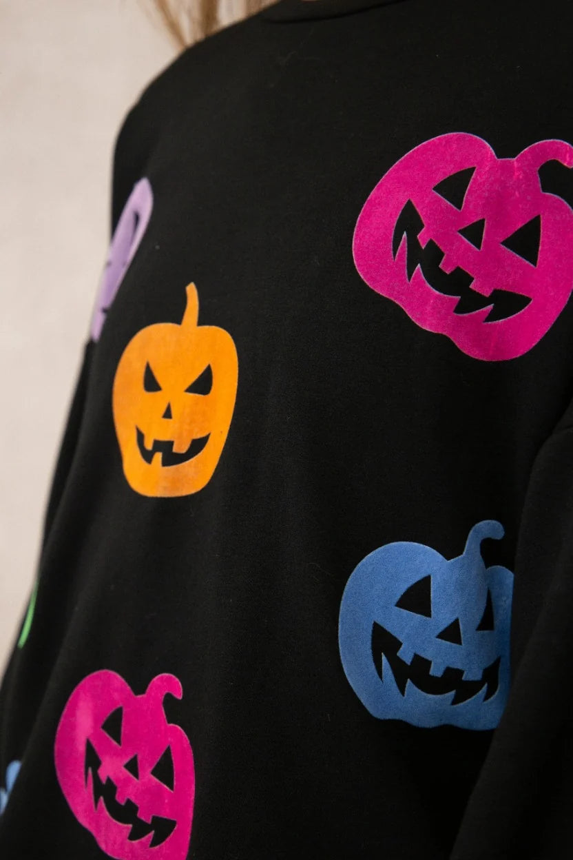 VELVET PUMPKINS HALLOWEEN TOP