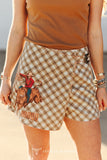 WESTERN RODEO PLAID WRAP SKORT