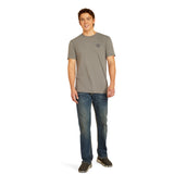 ARIAT MENS SOUTHWESTERN LONGHORN T-SHIRT - GRAPHITE HEATHER GREY