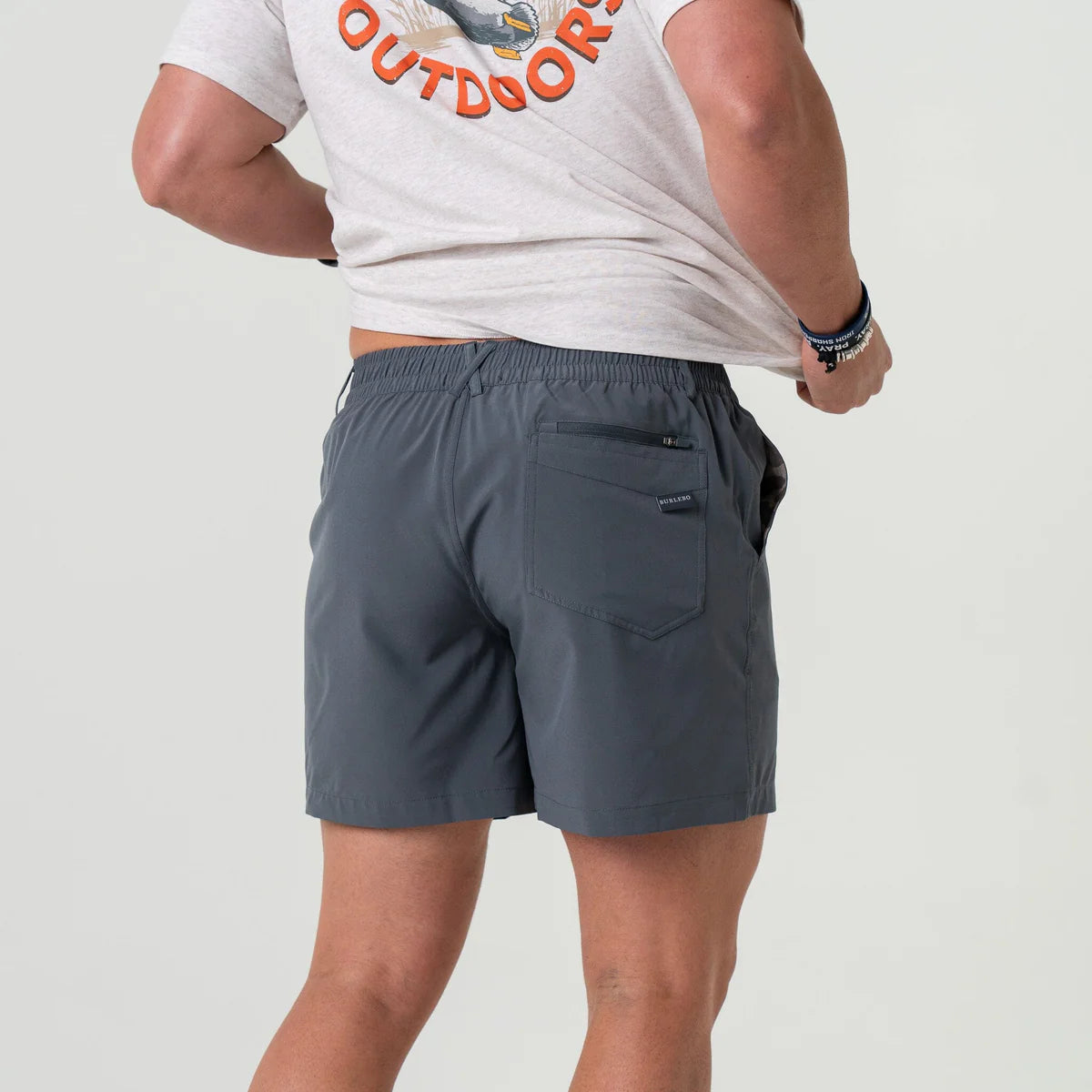 Burlebo Everyday Short - River Rock Grey - Classic Deer Camo Pocket