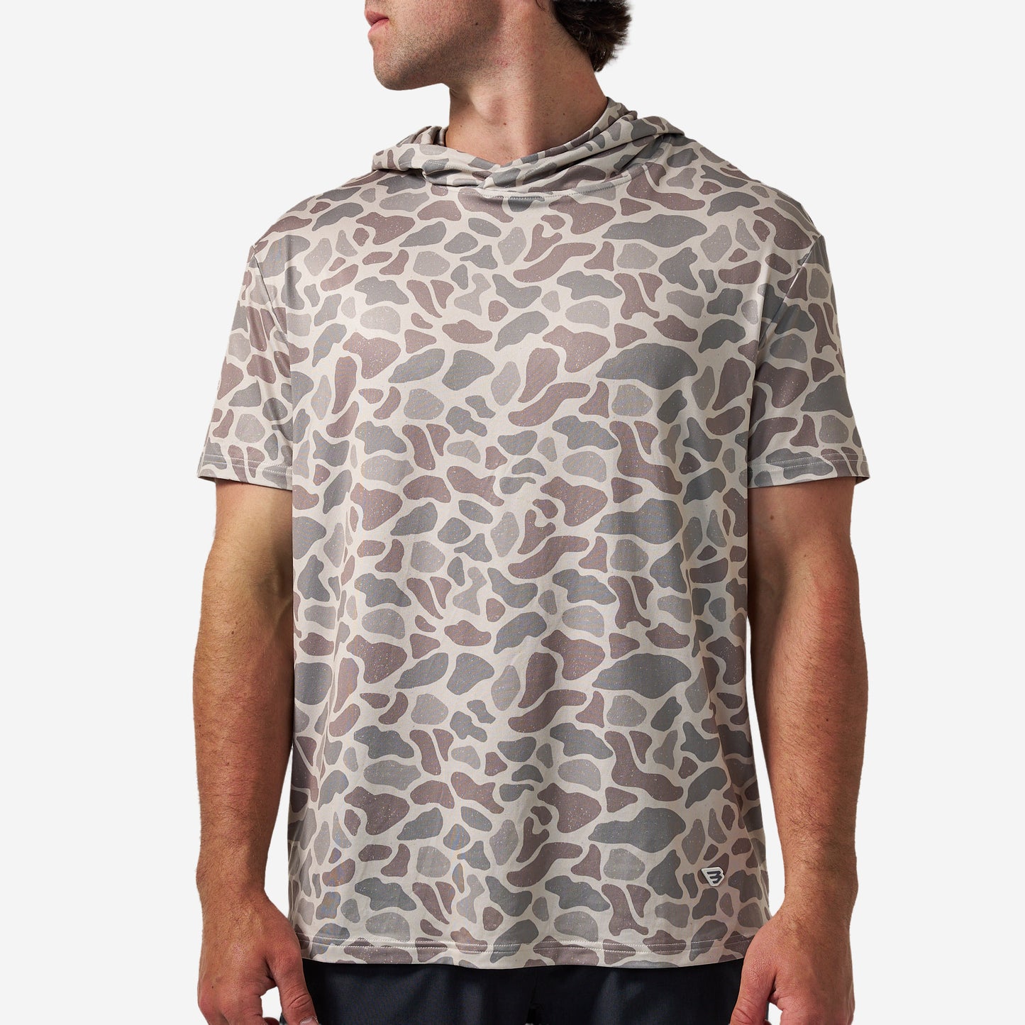 BURLEBO SHORT SLEEVE PERFORMANCE HOODIE - CLASSIC DEER CAMO
