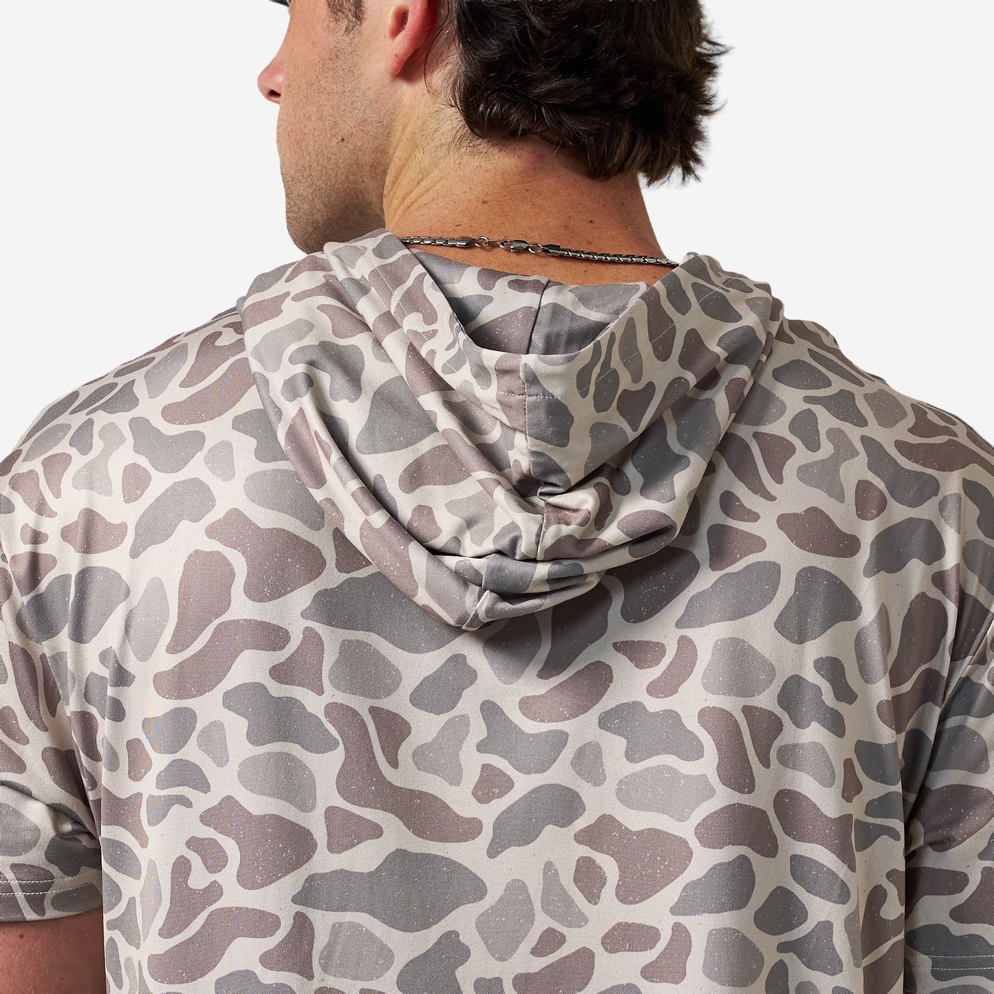 BURLEBO SHORT SLEEVE PERFORMANCE HOODIE - CLASSIC DEER CAMO