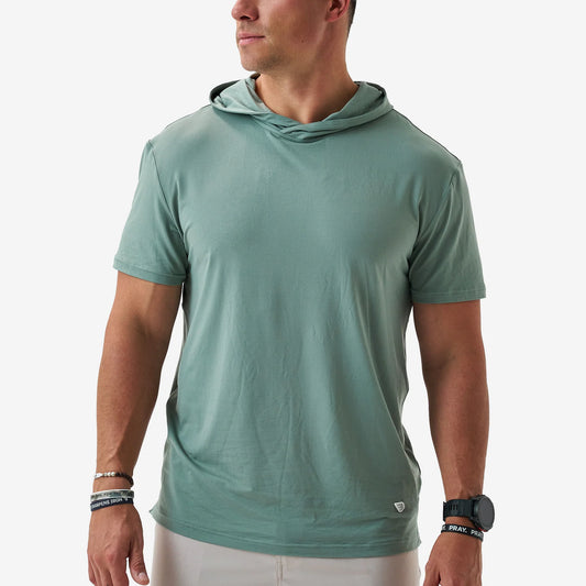 Burlebo Short Sleeve Performance Hoodie - Sage