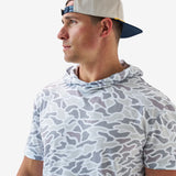 Burlebo Short Sleeve Performance Hoodie - White Camo