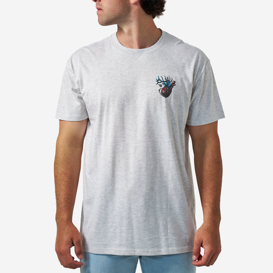 BURLEBO SHORT SLEEVE TEE - AMERICAN ELK - ASH GREY