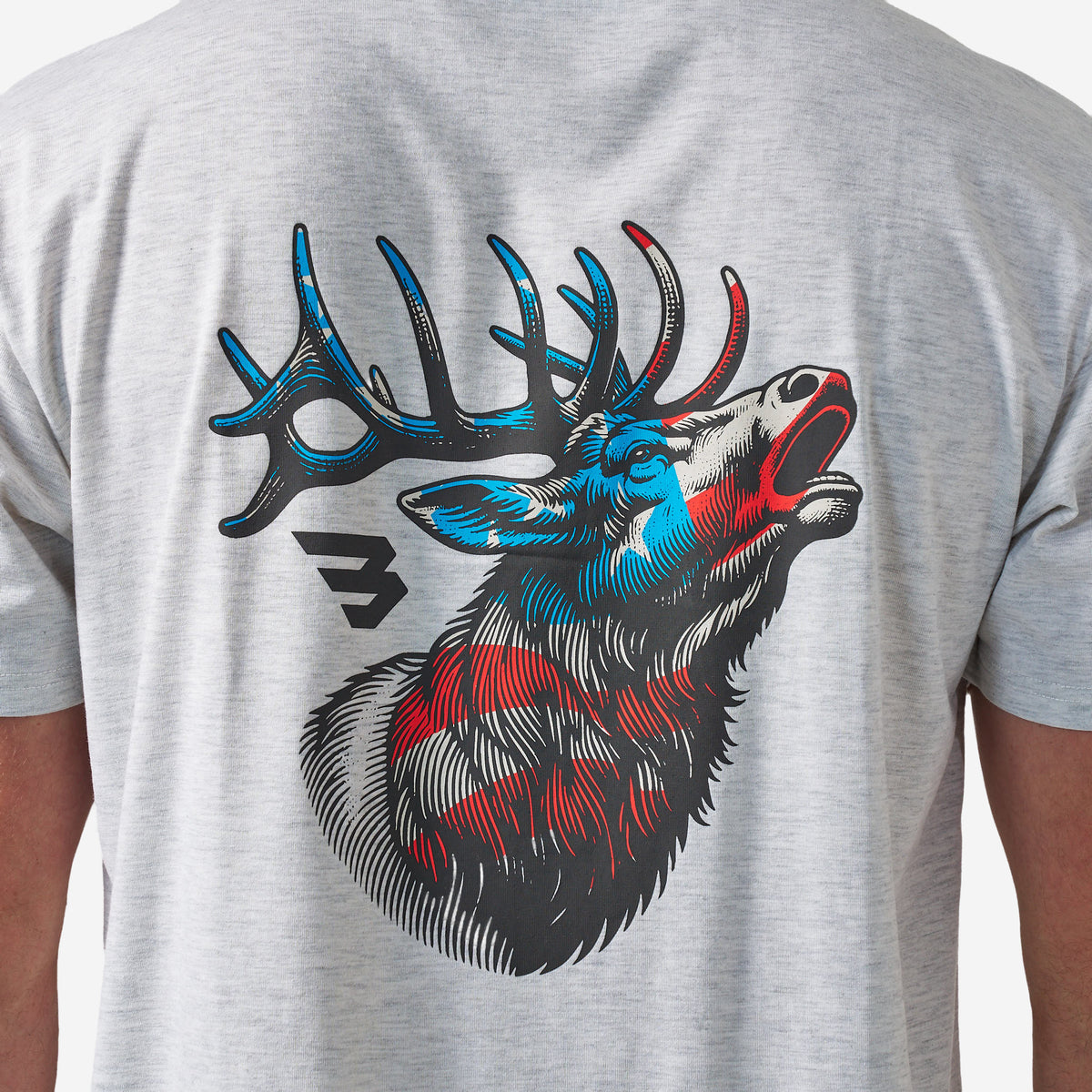 BURLEBO SHORT SLEEVE TEE - AMERICAN ELK - ASH GREY