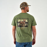 Burlebo Short Sleeve Tee - Duck Dog Stamp - Heather Olive