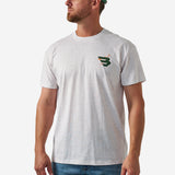 BURLEBO SHORT SLEEVE TEE - DUCK FLYING B (GREEN) LOGO - OATMEAL