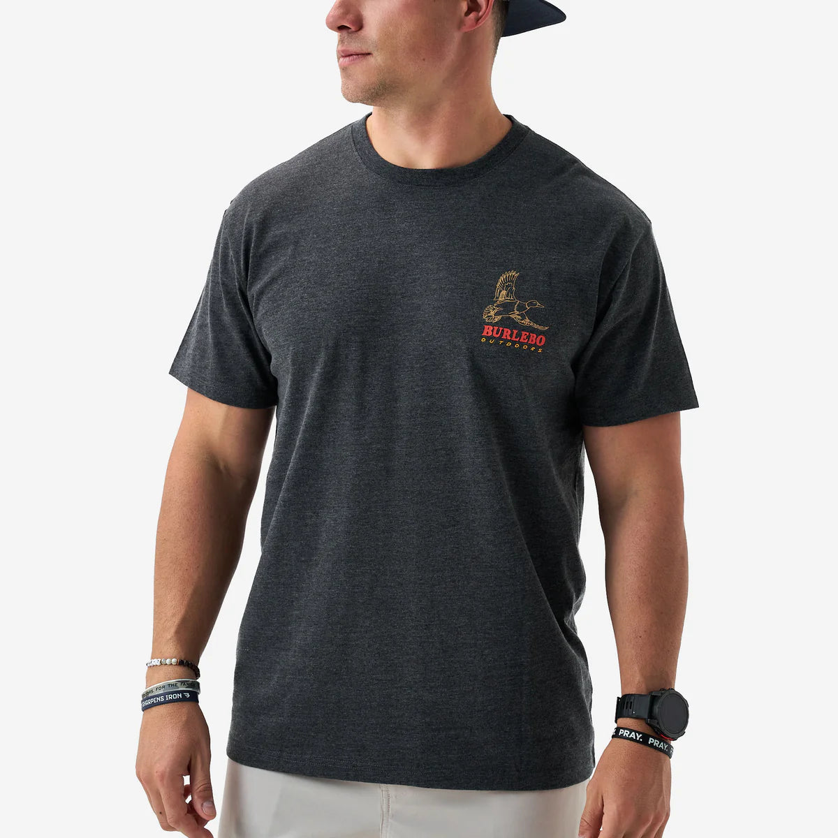 Burlebo Adult Short Sleeve Tee - DUCK WILD - HEATHER BLACK