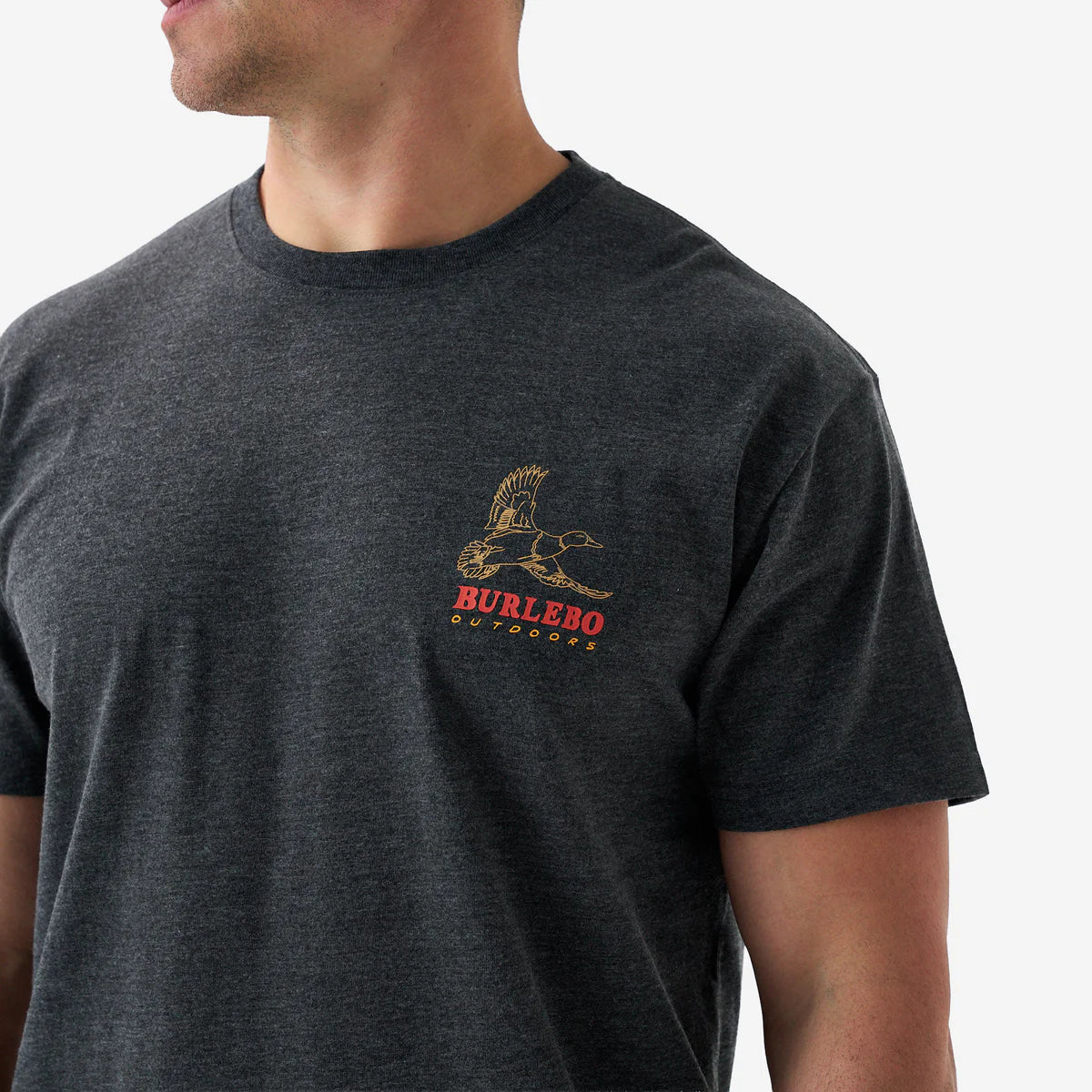 Burlebo Adult Short Sleeve Tee - DUCK WILD - HEATHER BLACK