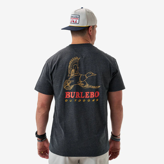 Burlebo Adult Short Sleeve Tee - DUCK WILD - HEATHER BLACK