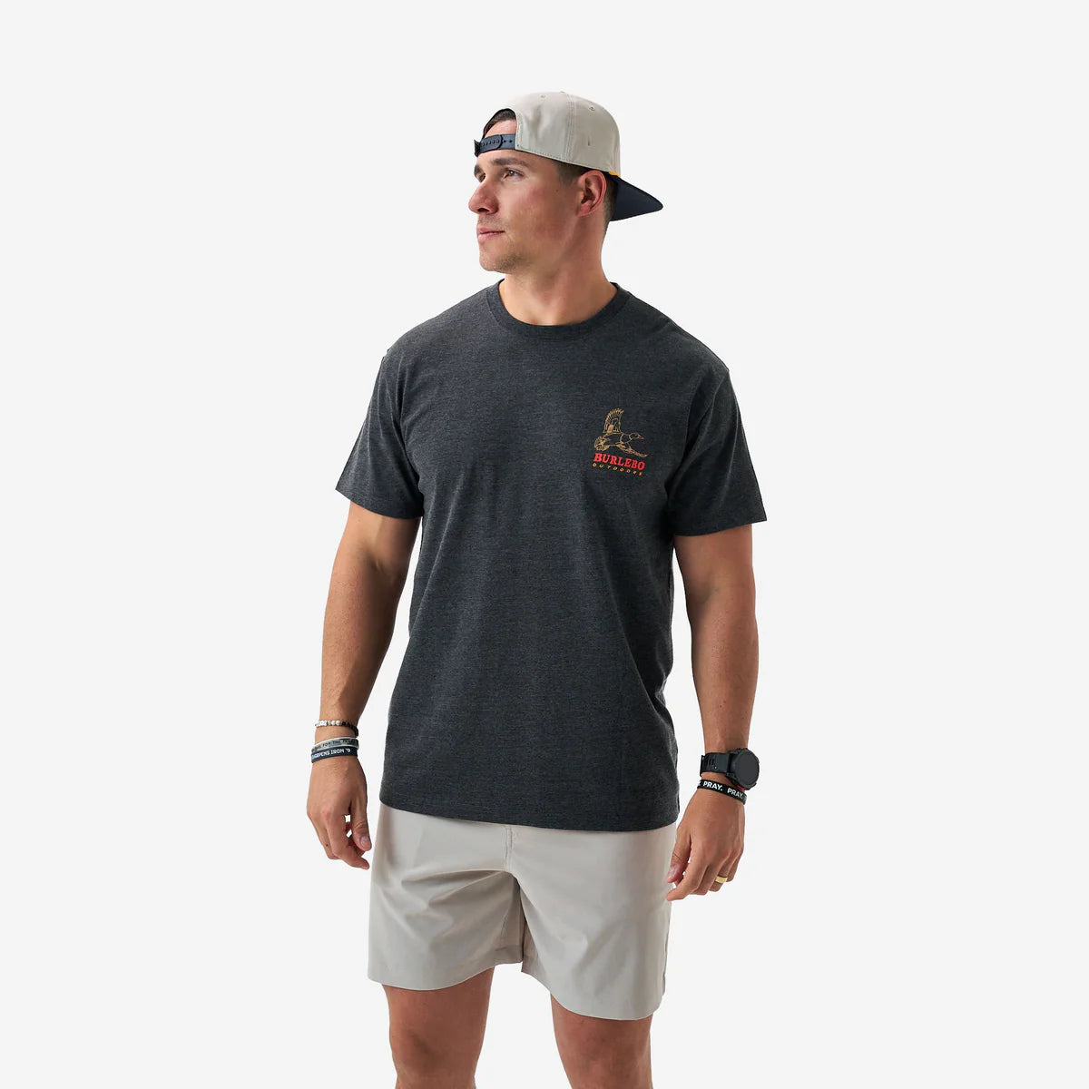 Burlebo Adult Short Sleeve Tee - DUCK WILD - HEATHER BLACK