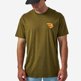 BURLEBO SHORT SLEEVE TEE - DEER FLYING B (ORANGE) LOGO - HUNTER GREEN