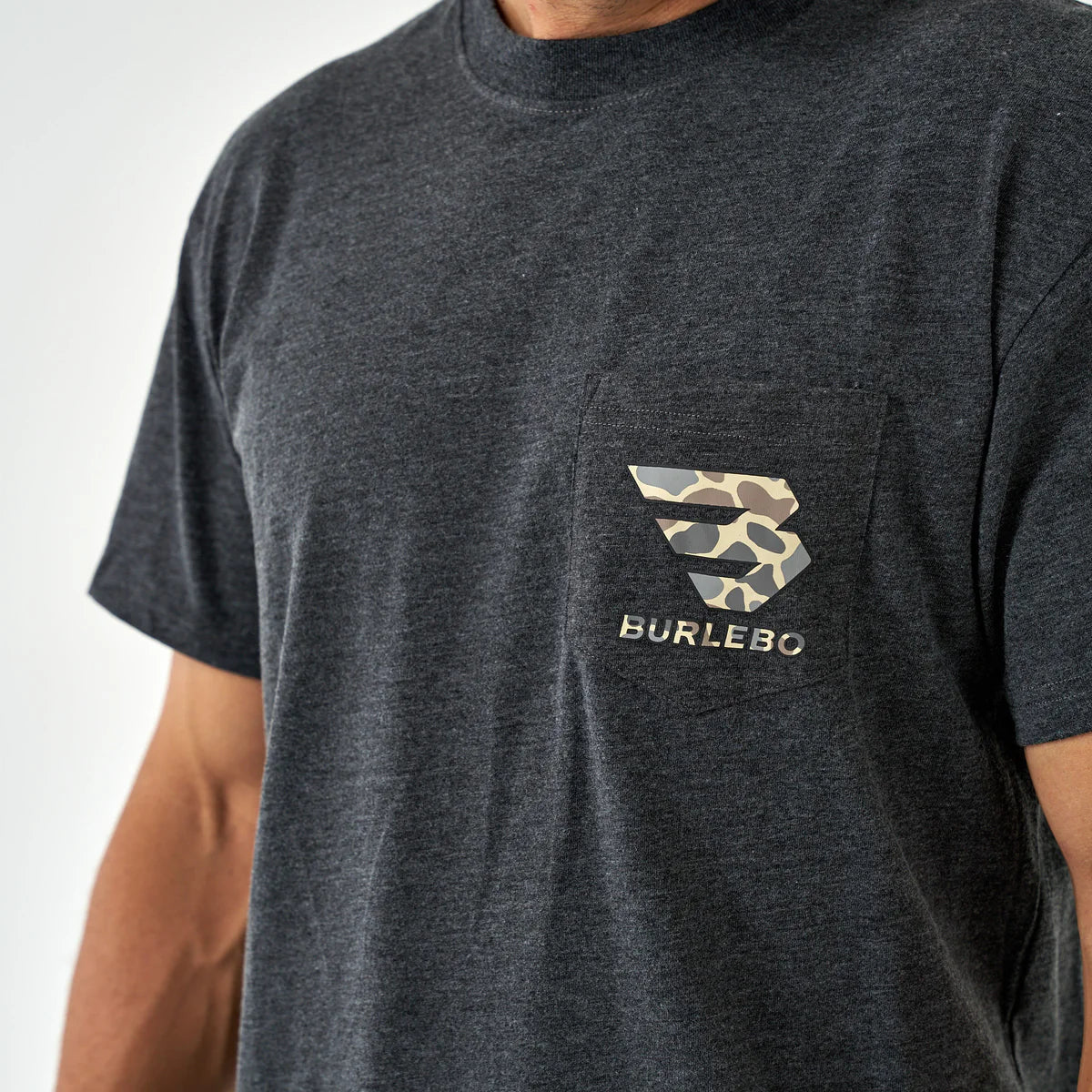 Burlebo Flying B Deer Camo Logo - Heather Black