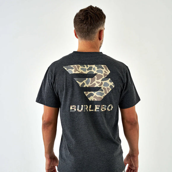Burlebo Flying B Deer Camo Logo - Heather Black