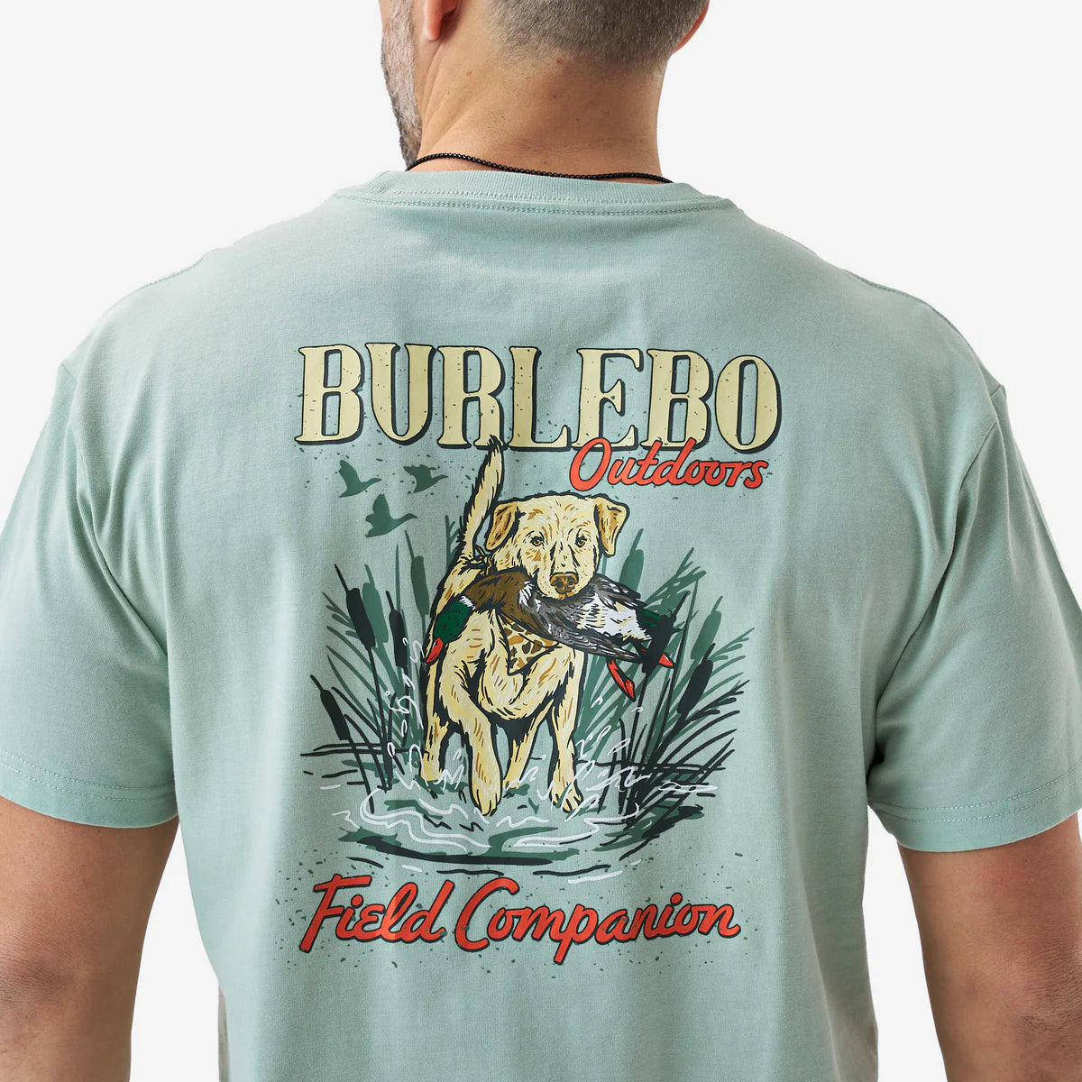 Burlebo Adult Short Sleeve Tee - FIELD COMPANION - HEATHER SAGE