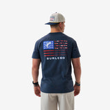 Burlebo Adult Short Sleeve Tee - FISHING USA- HEATHER NAVY
